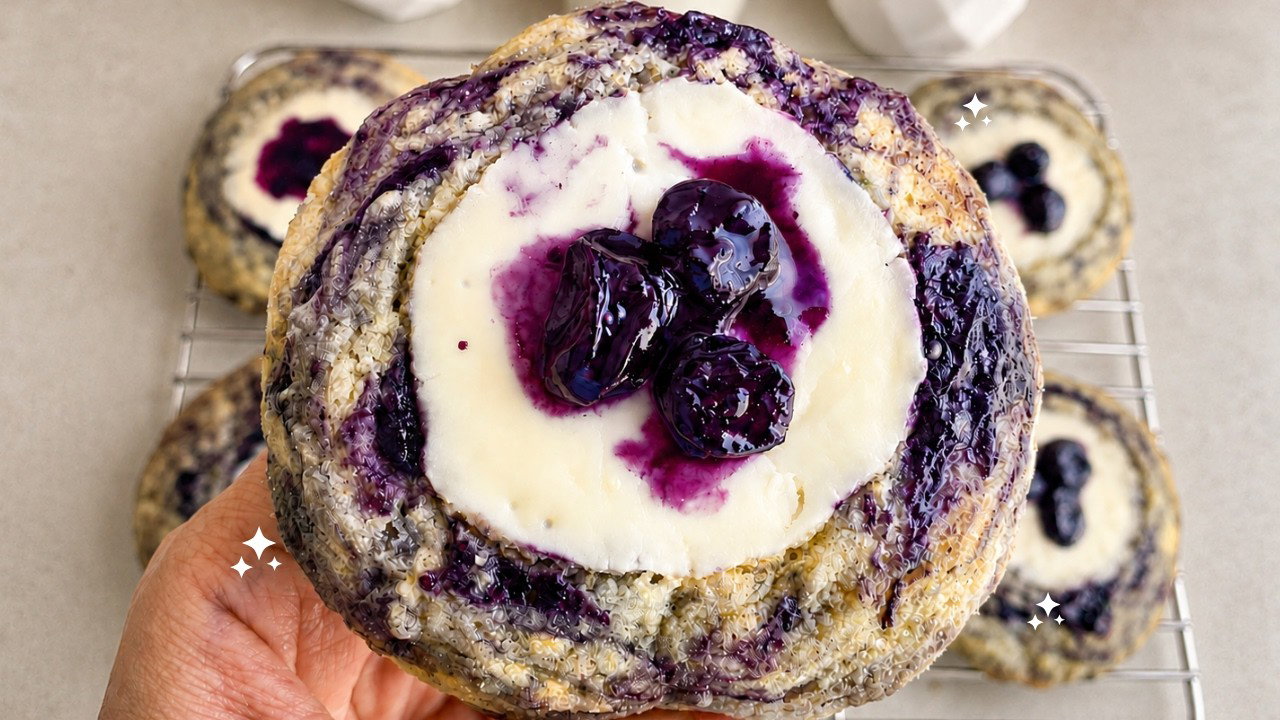 Baking Lemon Blueberry Cheesecake Cookies on a Quiet Afternoon 🫐