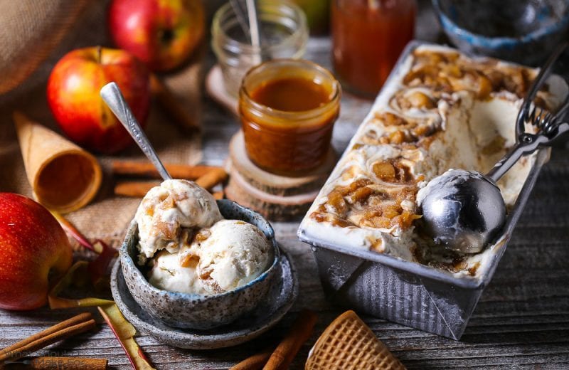 Caramel Apple No Churn Ice Cream
