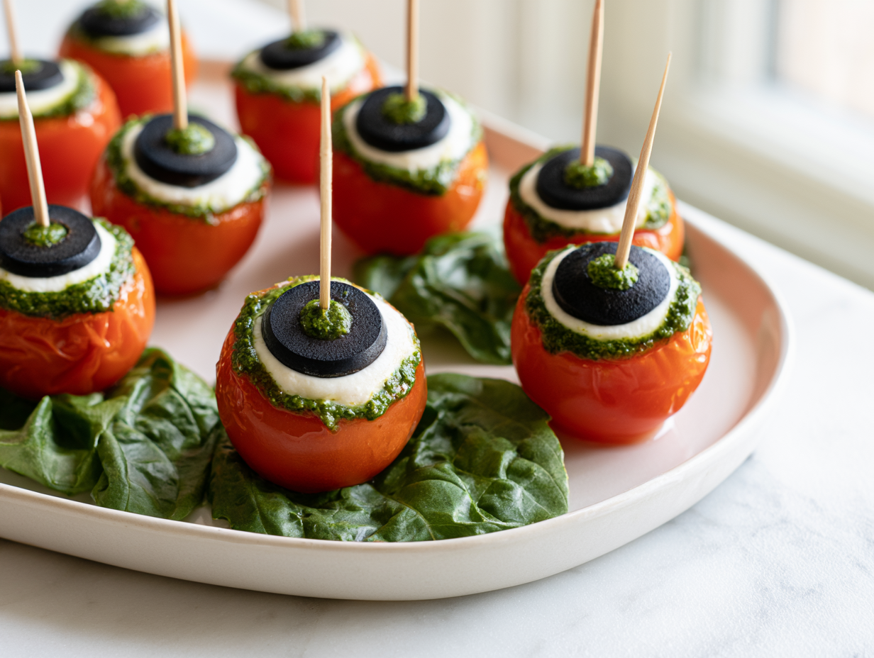 Halloween Eyeball Caprese Bites