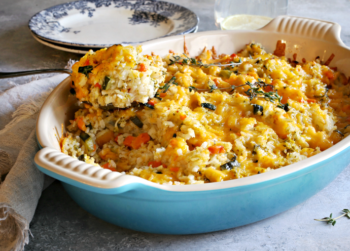 Cheesy Vegetable Rice Bake