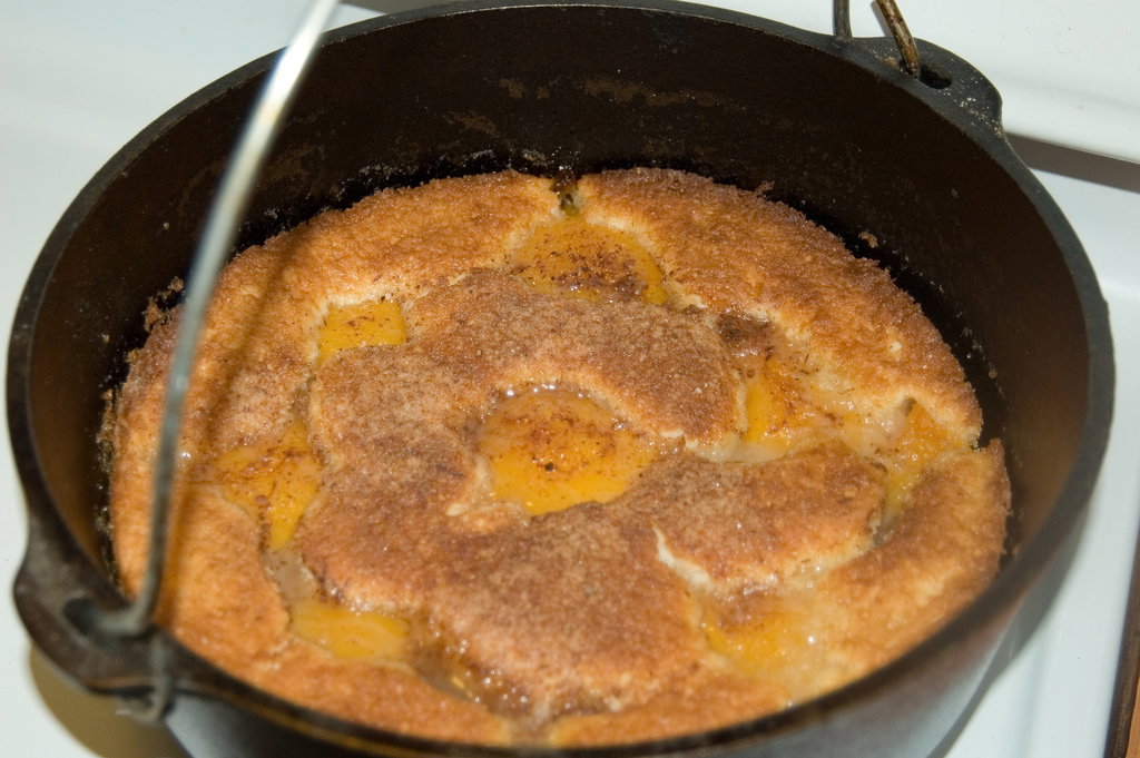 Dutch Oven Peach Cobbler