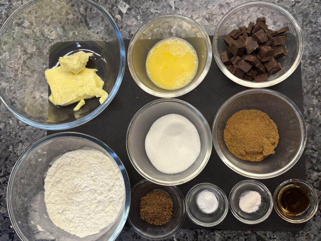Espresso Choco-chip cookies ingredients