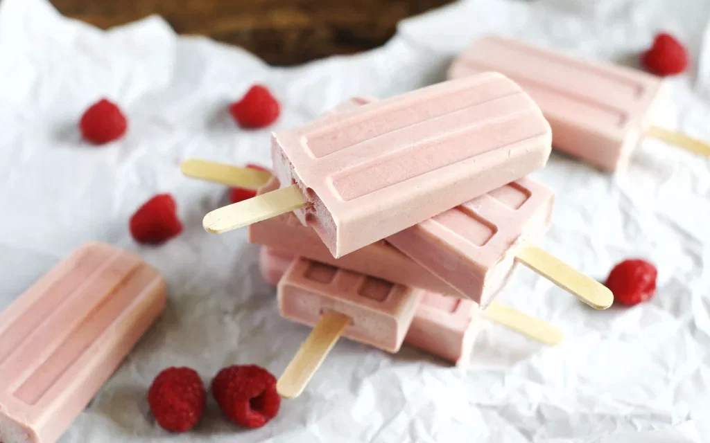 Raspberry White Chocolate Popsicles