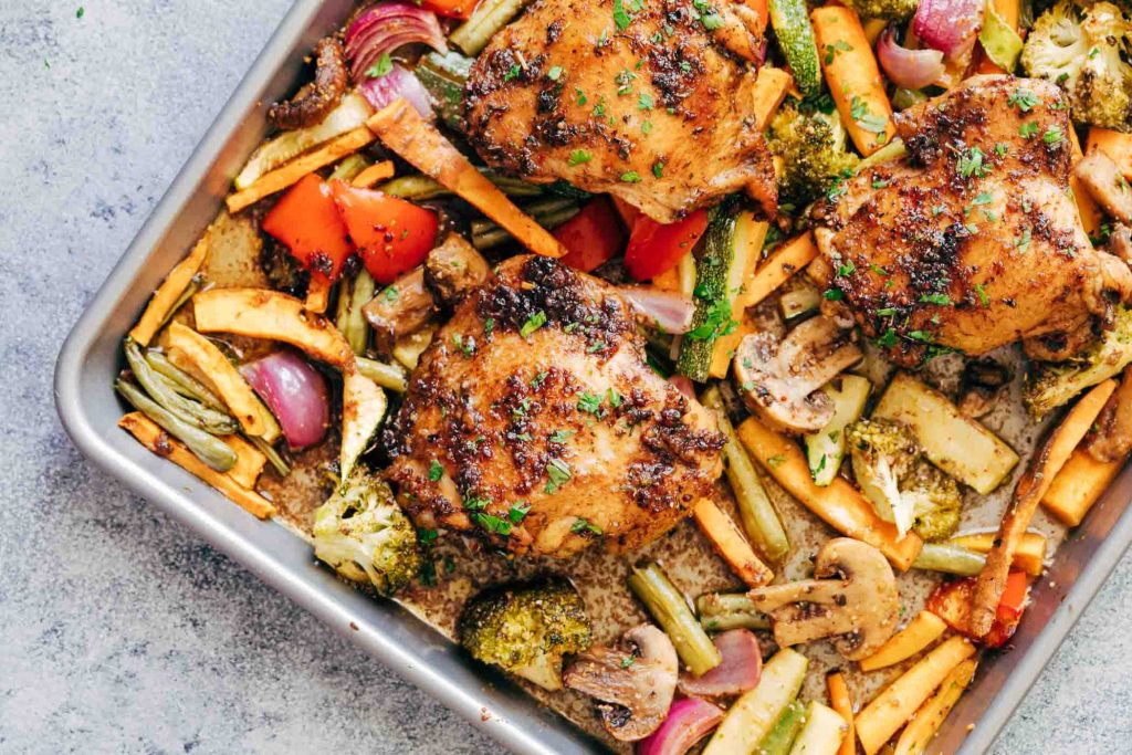 Sheet Pan Chicken Thighs and Vegetables