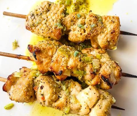 Air Fryer Mediterranean Chicken Skewers
