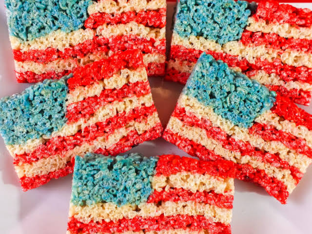 American Flag Rice Krispie Treats