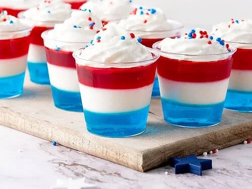 Patriotic Jello Dessert Cups