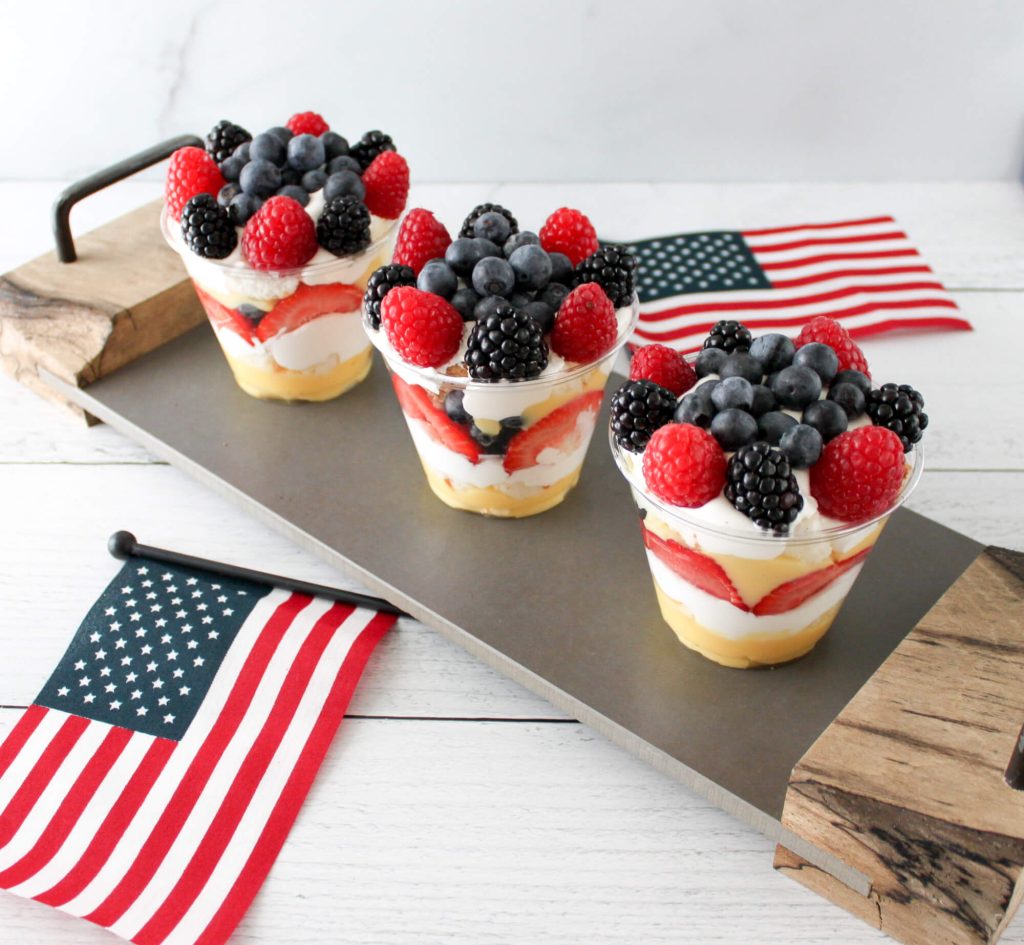 Red White & Blue Berry Trifle Cups