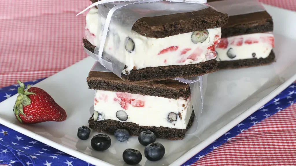 Red White & Blue Ice Cream Sandwich Cake