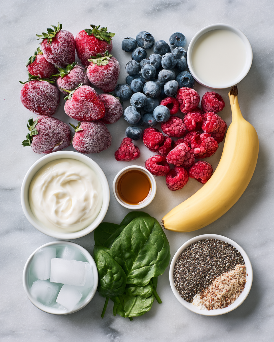 Triple Berry Smoothie Ingredients