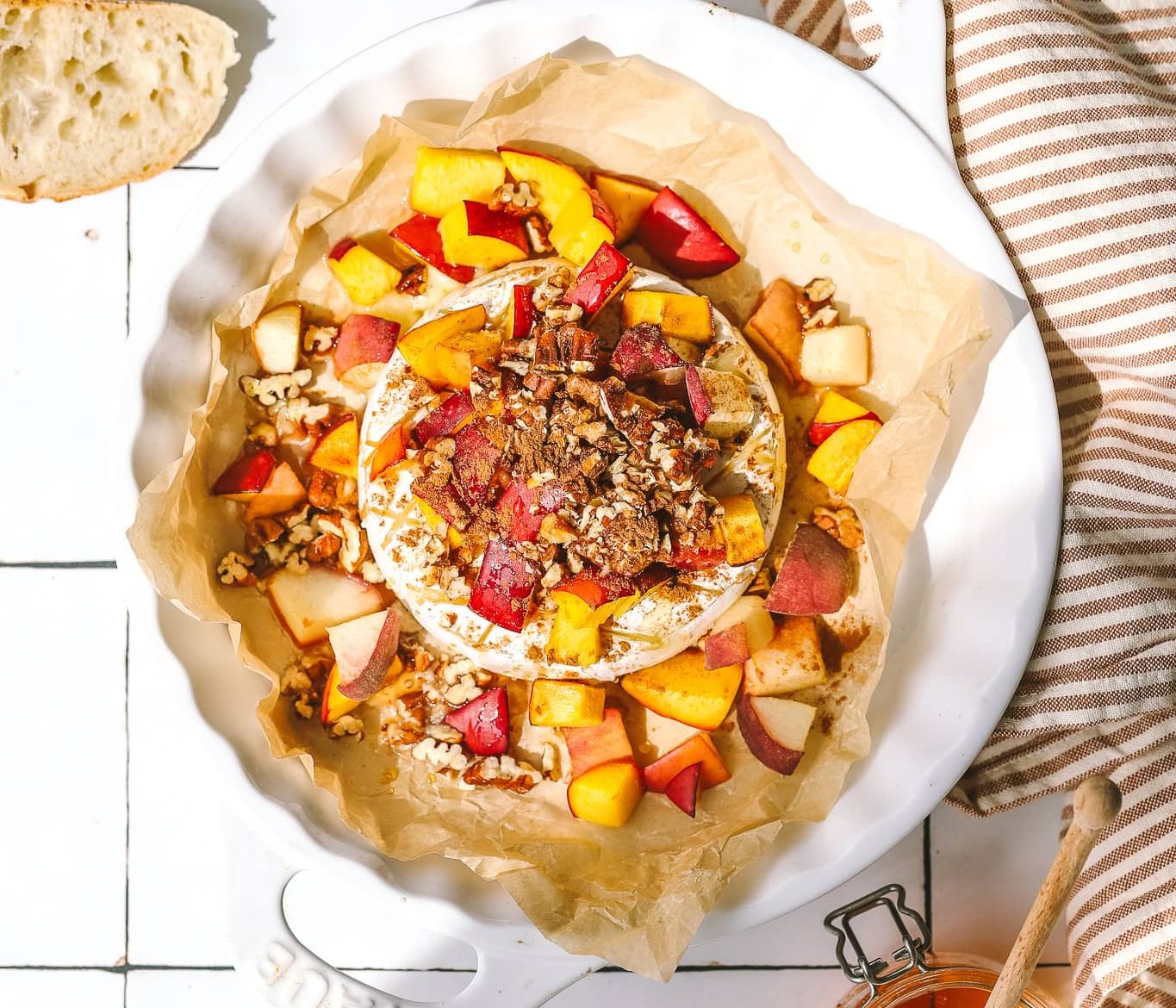 Peach Pecan Baked Brie