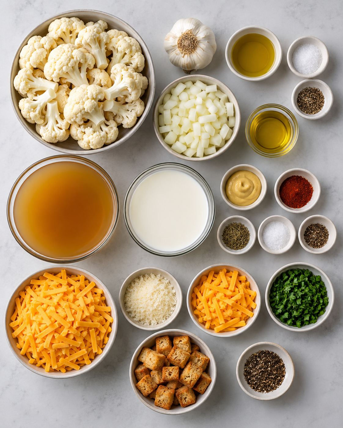 Roasted Garlic Cheddar Cauliflower Soup Recipe