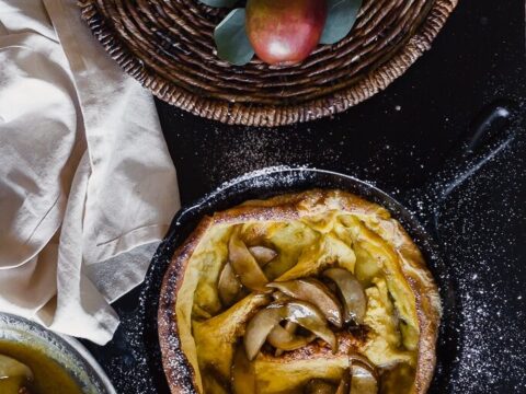 Pears Foster Dutch Baby Pancakes Recipe