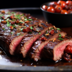 Wagyu Steak with Tomato Bacon Balsamic Relish