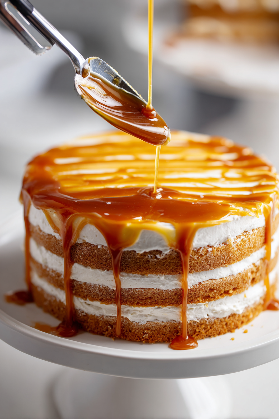 Drizzle additional caramel sauce over the top for a decadent finish.