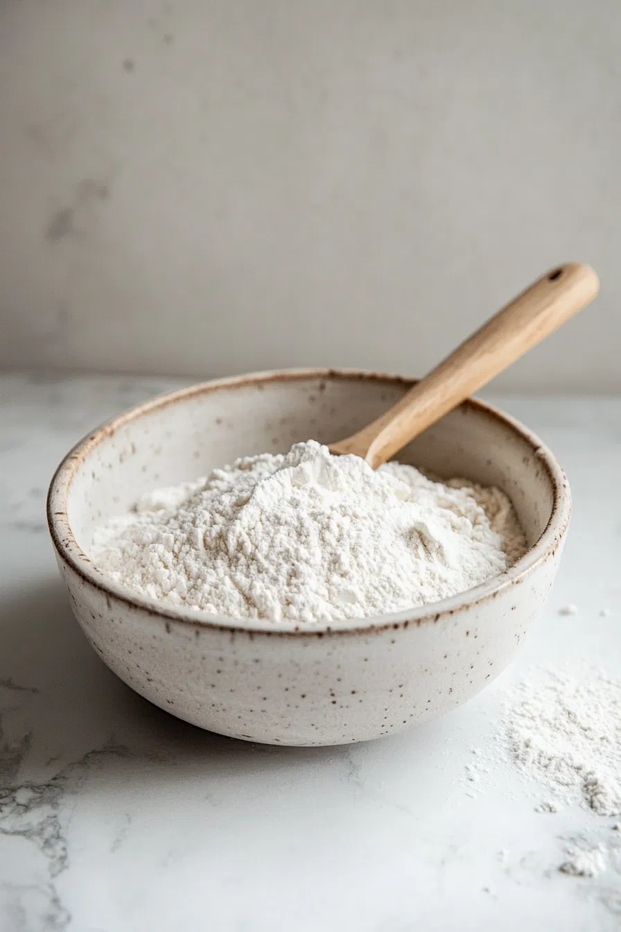 Mix flour, sugar, baking powder, and salt