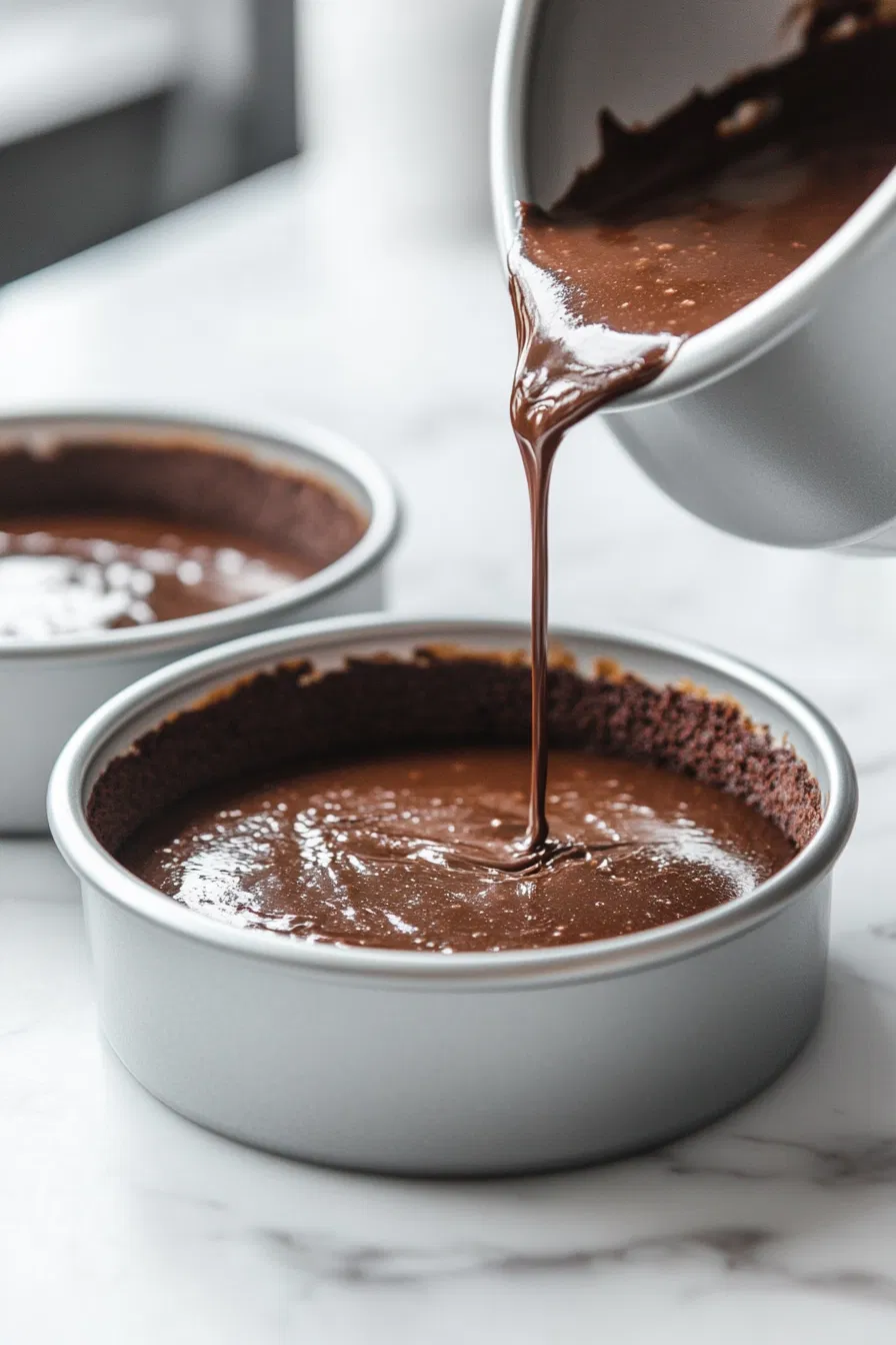 Pour the batter evenly