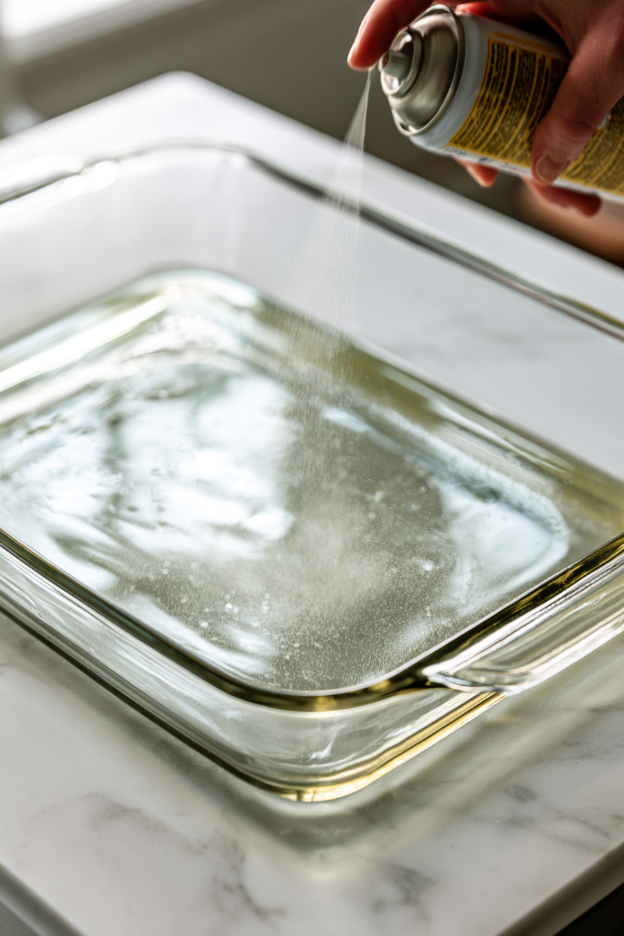 Use nonstick spray to coat a 9×13 baking dish