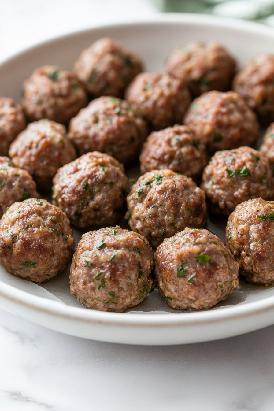 Shape mixture into meatballs, avoiding compacting
