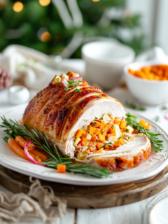 Stuffed Turkey Breast Recipe (Served Along with Dirty Rice)