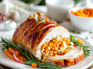 Stuffed Turkey Breast Recipe (Served Along with Dirty Rice)