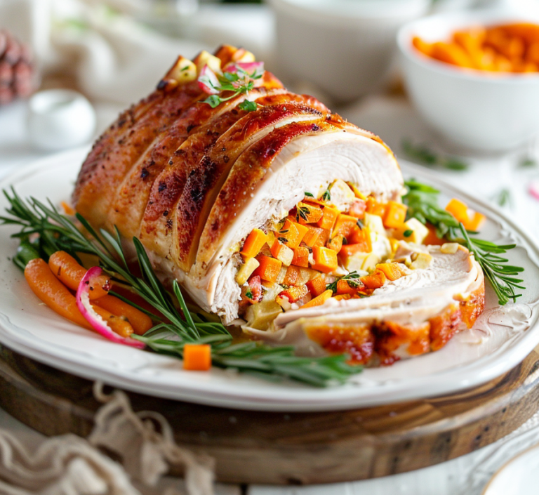 Stuffed Turkey Breast Recipe (Served Along with Dirty Rice)