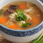The images shows Yakamein Soup (The Old Sober of New Orleans)