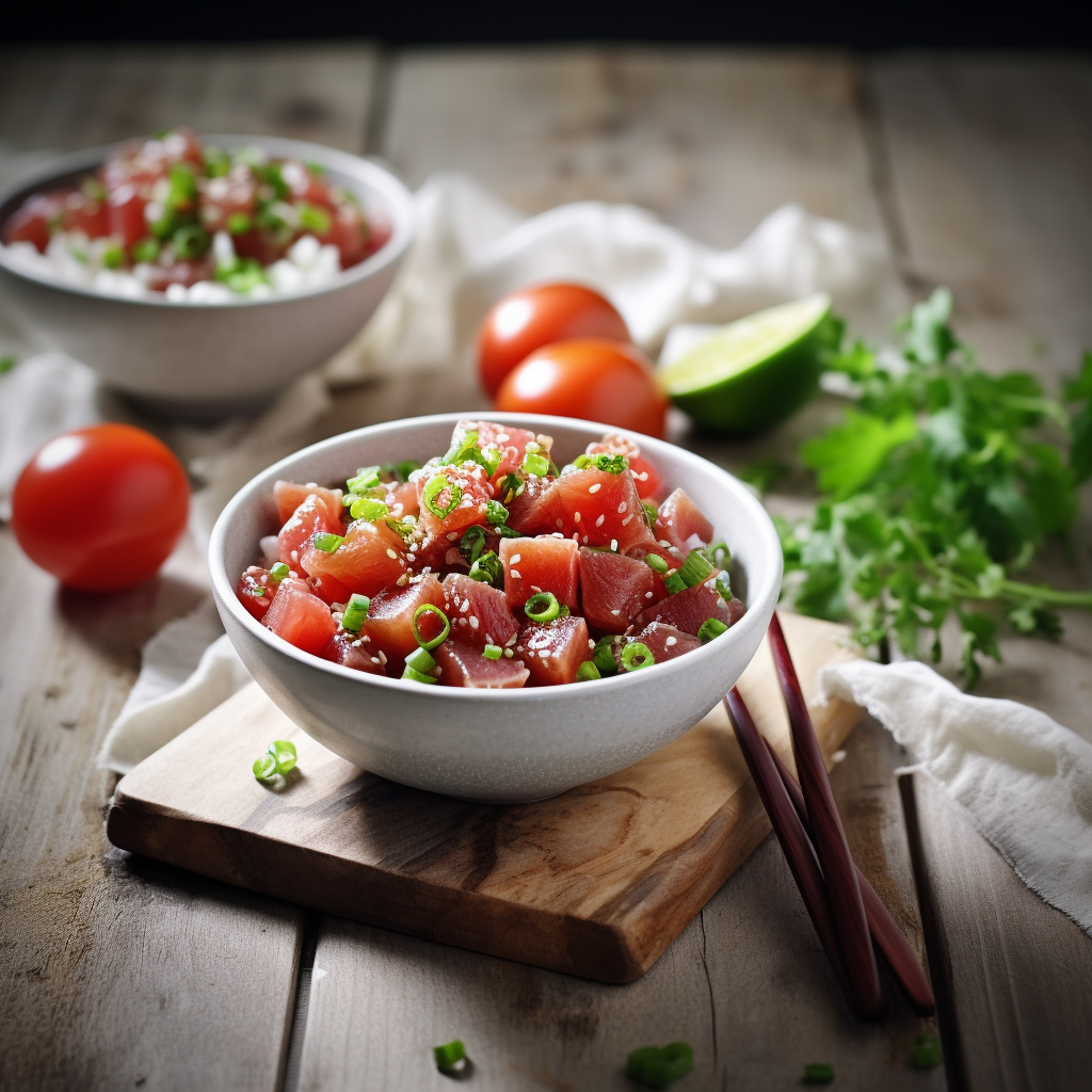 serveing ahi poke recipe