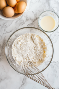 the image shows preparing the batter for korean corn dog recipes