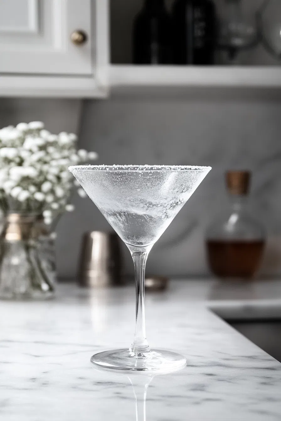 Chill a martini glass