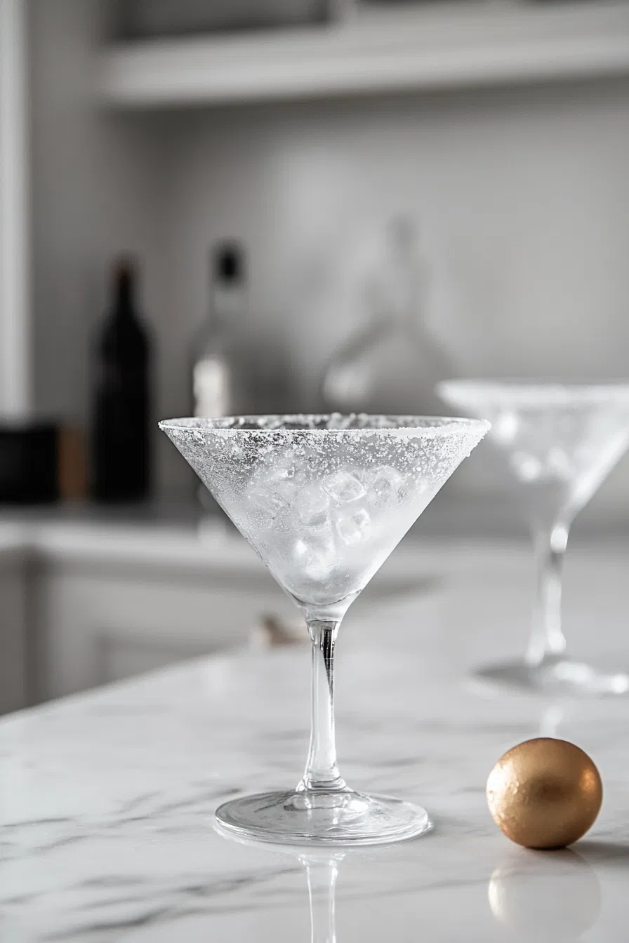 Remove martini glass from the freezer.