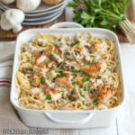 Chicken Tetrazzini Recipe (Cheesy Chicken Spaghetti Bake)