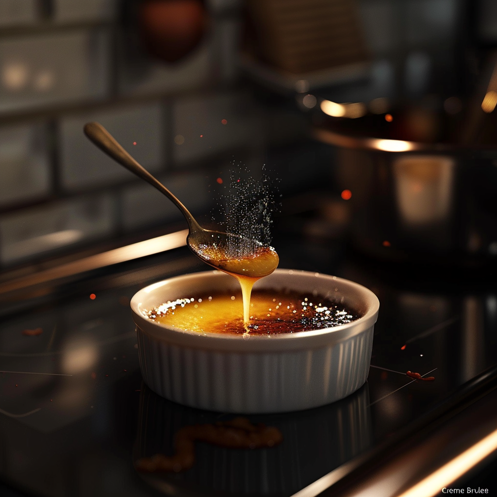 Creme Brulee:Show_the_process_of_making_the_Creme_Brulee_Recipe