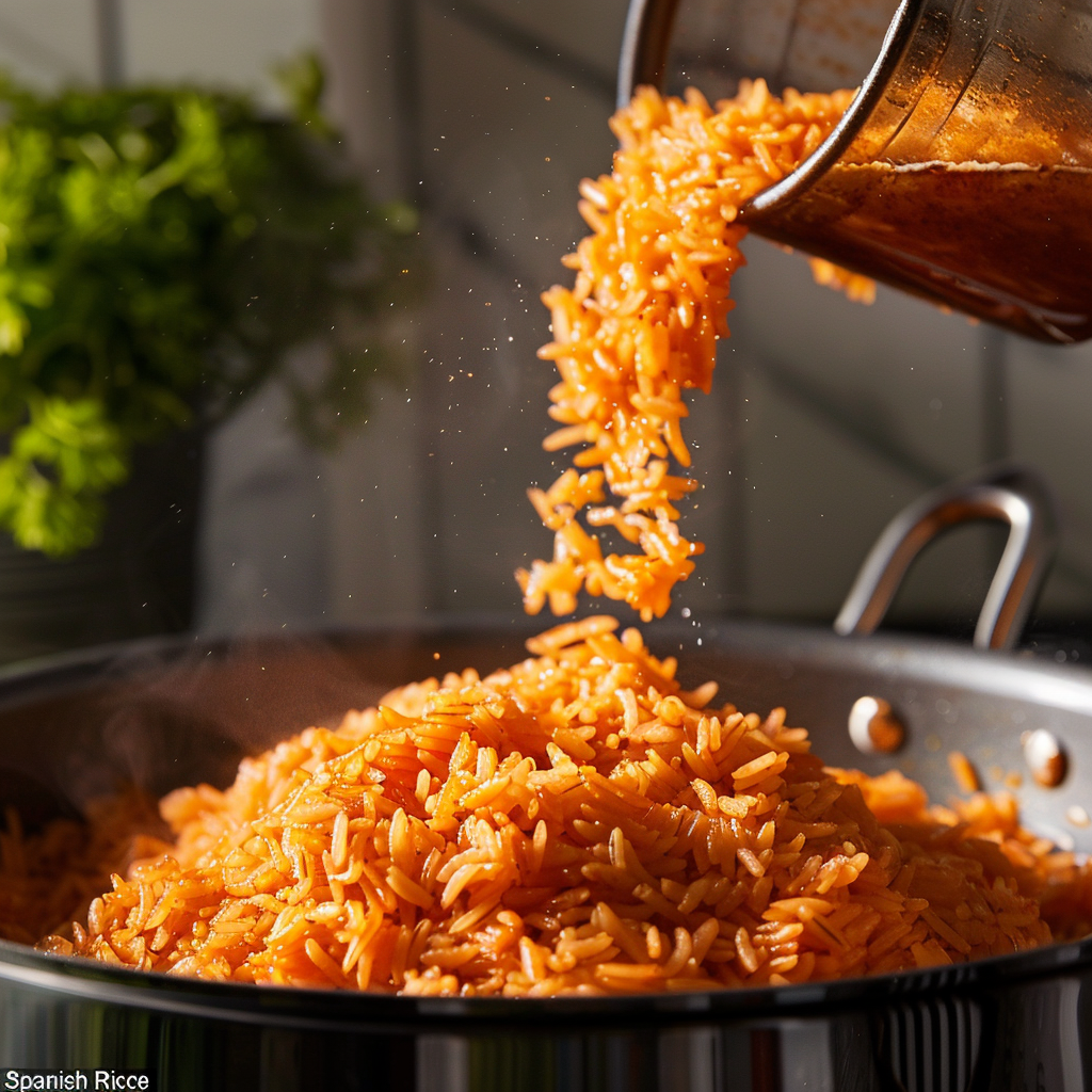 Spanish Rice recipe:Show_the_process_of_making_the_Spanish_Rice_