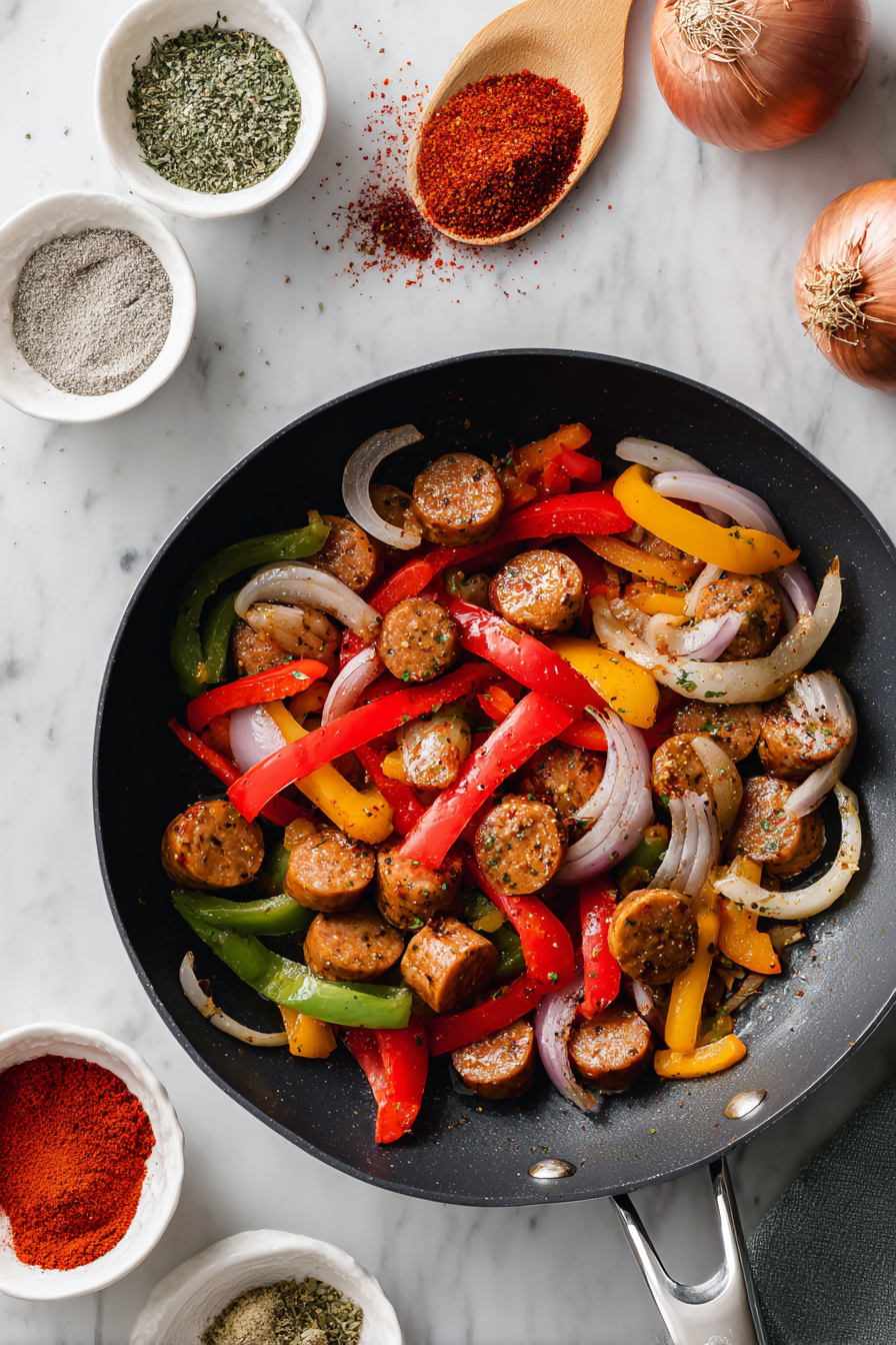 Stir in oregano, garlic powder, and crushed red pepper; remove from heat.