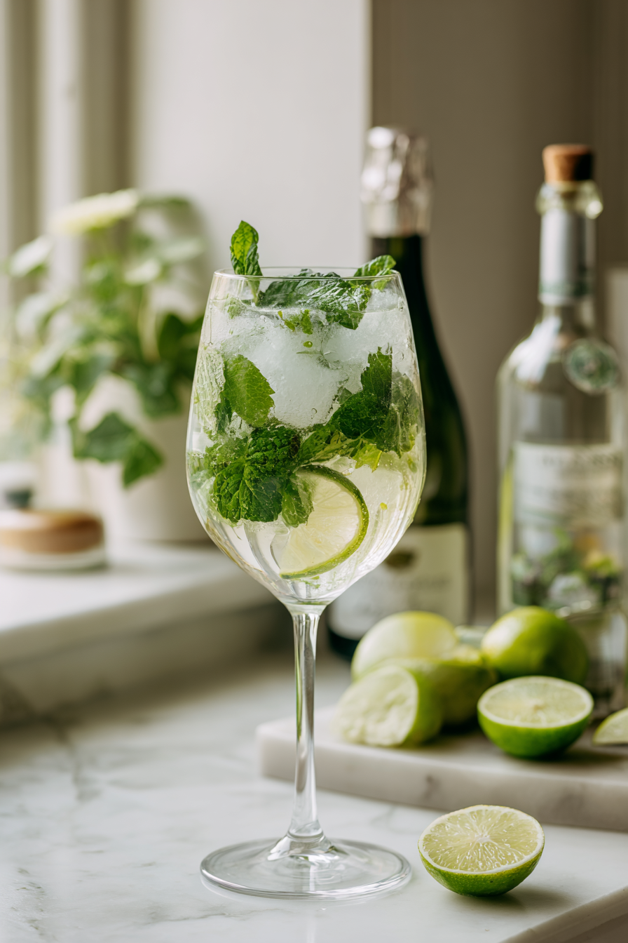Gently crush the mint leaves with your hands to release their flavor