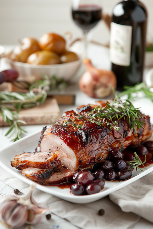 Roasted Pork Recipe With Red Wine Grape Sauce