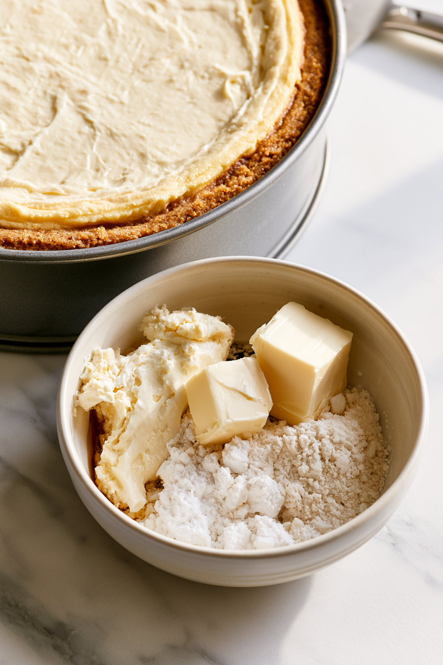 Combine the brown sugar, cinnamon, flour, and melted butter to make the cinnamon filling
