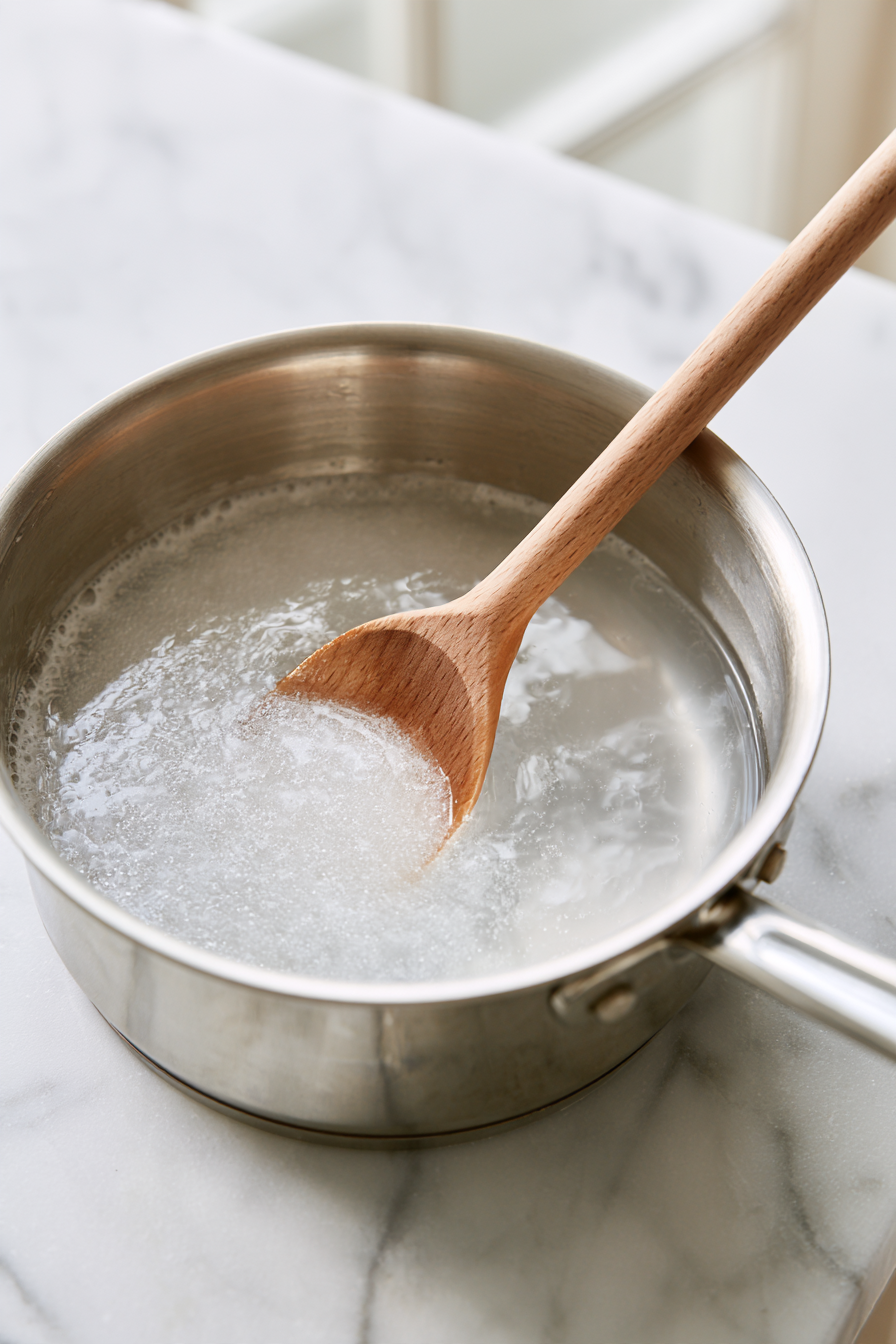 Combine water and sugar in a saucepan, dissolve sugar to make simple syrup
