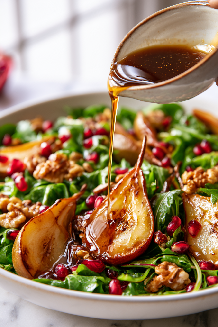 Drizzle with remaining vinaigrette, toss gently, and serve