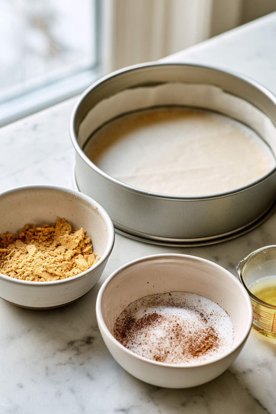 Line the bottom of a 9-inch springform pan with parchment paper and lightly grease the sides