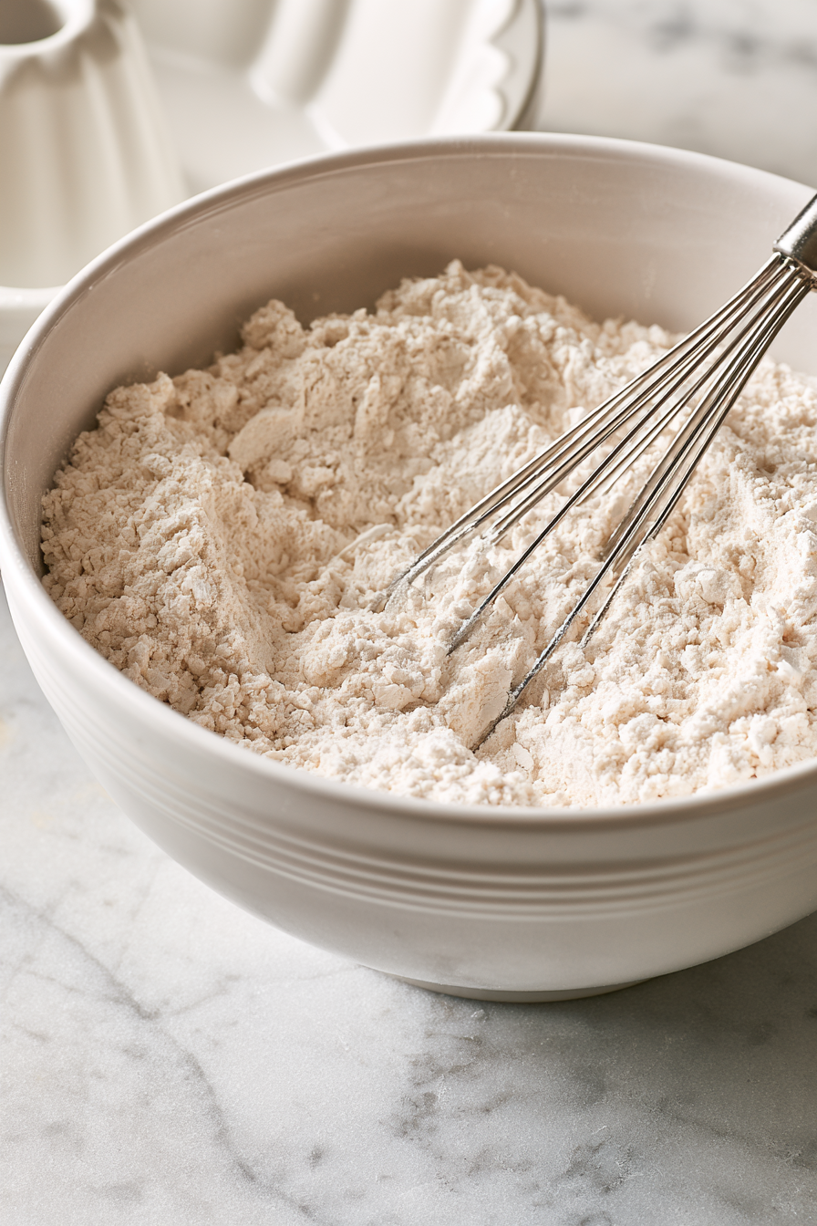 Mix dry ingredients (flour, baking powder, salt) in a bowl; set aside