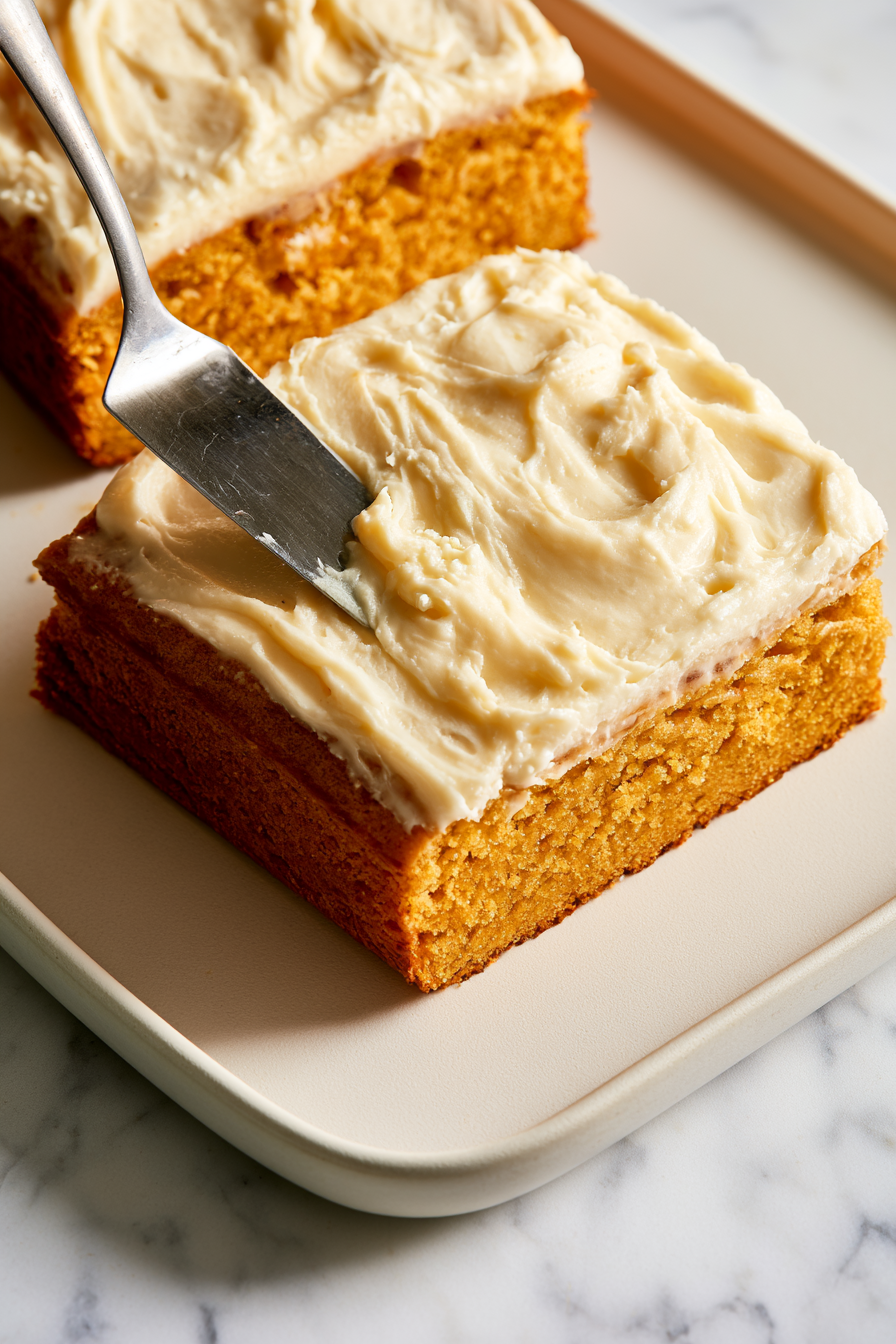 Place one cake layer on a serving plate. Spread the cream cheese filling evenly over the top, then add the second cake layer