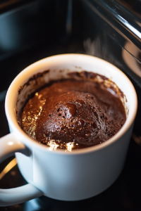 the image shows the ready to serve brownie in a mug