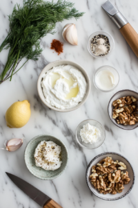 the ingredients of the labneh dip