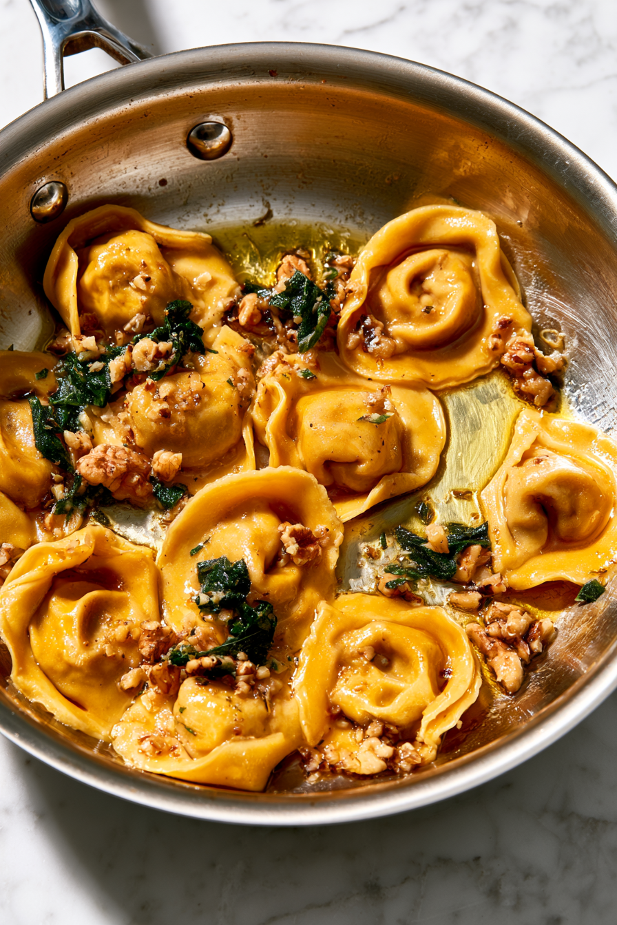 then sauté with butter, walnuts, and sage.