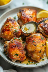 Chicken thighs being air fried in a basket with garlic Parmesan seasoning, an alternative cooking method for the Garlic Parmesan Chicken recipe.