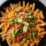 Chicken Tinga Cheese Fries Recipe is ready to serve