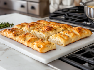 Cooling and Slicing the Focaccia
