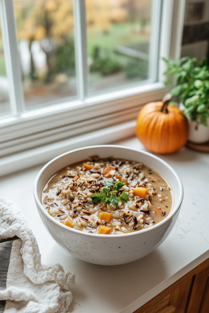 Cozy Autumn Wild Rice Soup